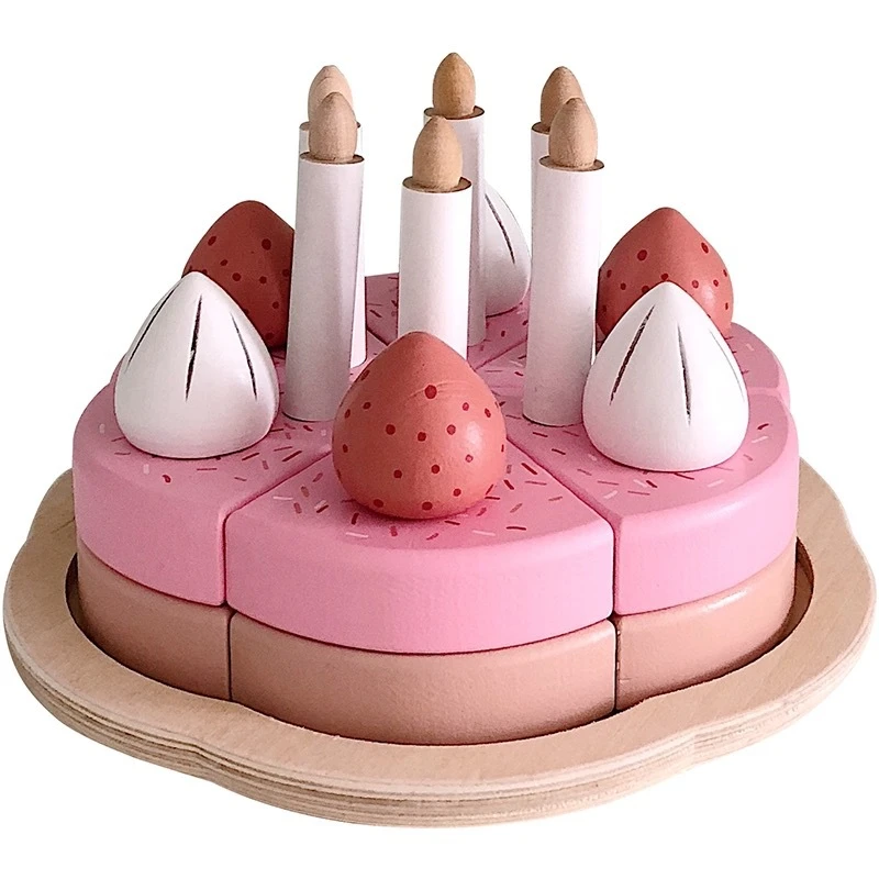 木制磁性仿真生日蛋糕切切儿童过家家厨房玩具宝宝礼物3-8岁男女