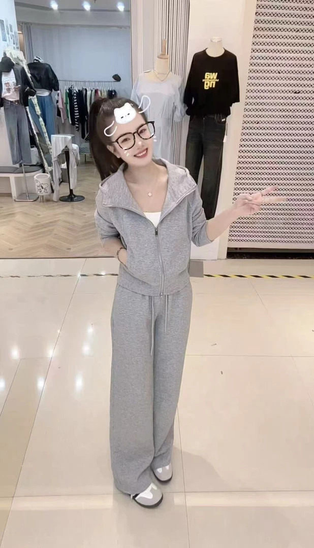 休闲风时尚套装女装百搭网红休闲卫衣气质套装