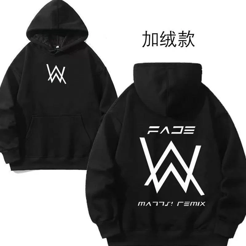 儿童艾伦沃克alanwalke连帽男童秋冬美式男童加绒卫衣