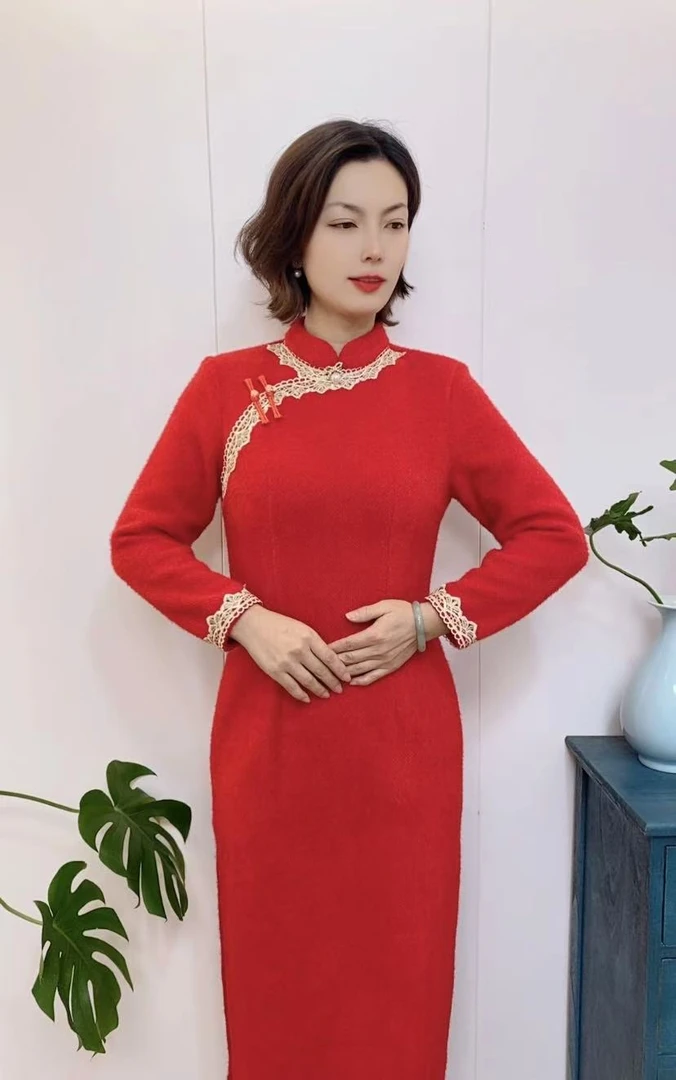 【MMY红装旗袍】中国风高贵时尚气质优雅加厚修身旗袍A20