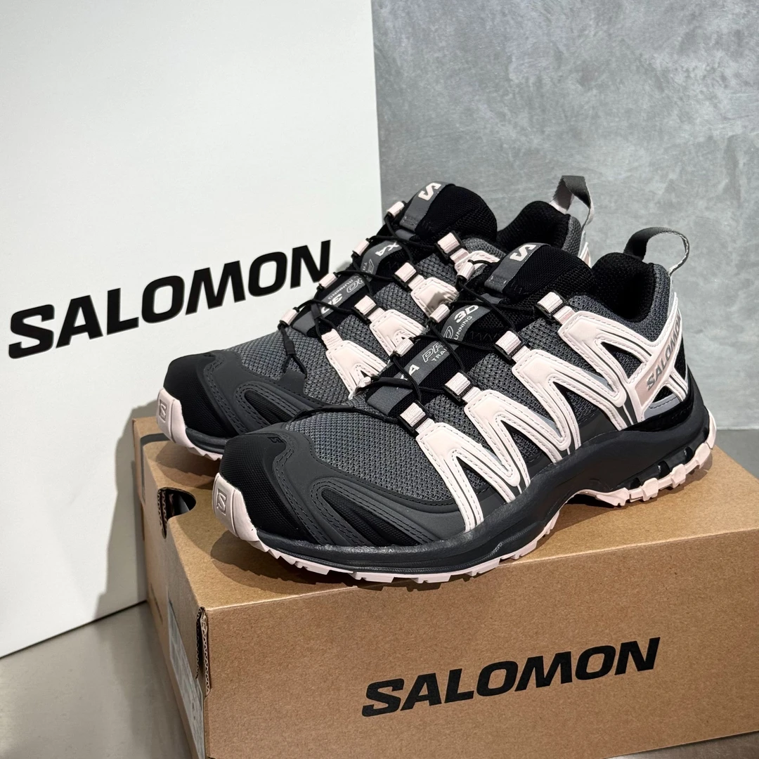 SALOMON萨洛蒙 XA PRO 3D黑粉灰粉低帮运动户外功能跑步鞋 491841