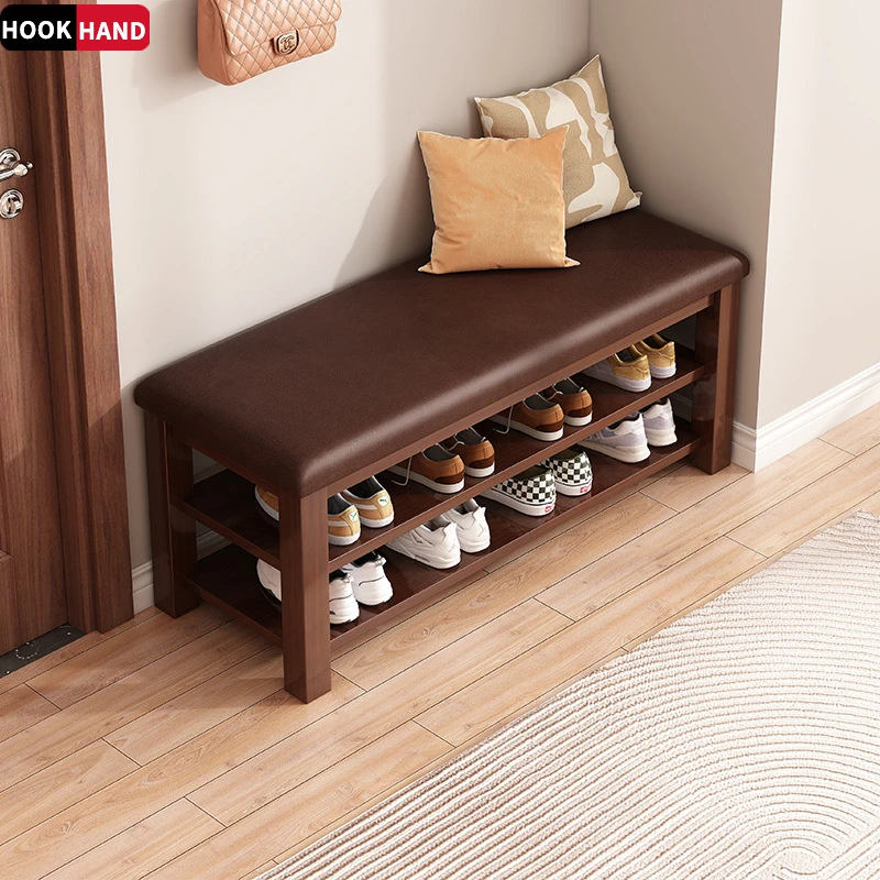 门口可坐换鞋凳入户穿鞋凳坐凳一体进门凳软包鞋架北欧可坐式鞋柜