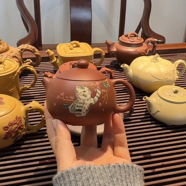 茶壶紫砂西施红皮龙