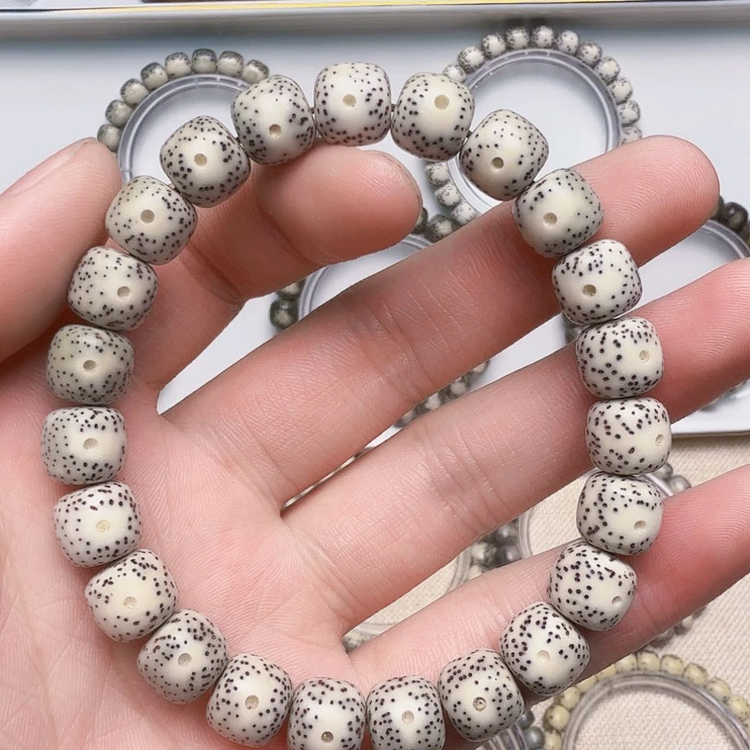 星月菩提手串骨瓷白大眼睛留白单圈