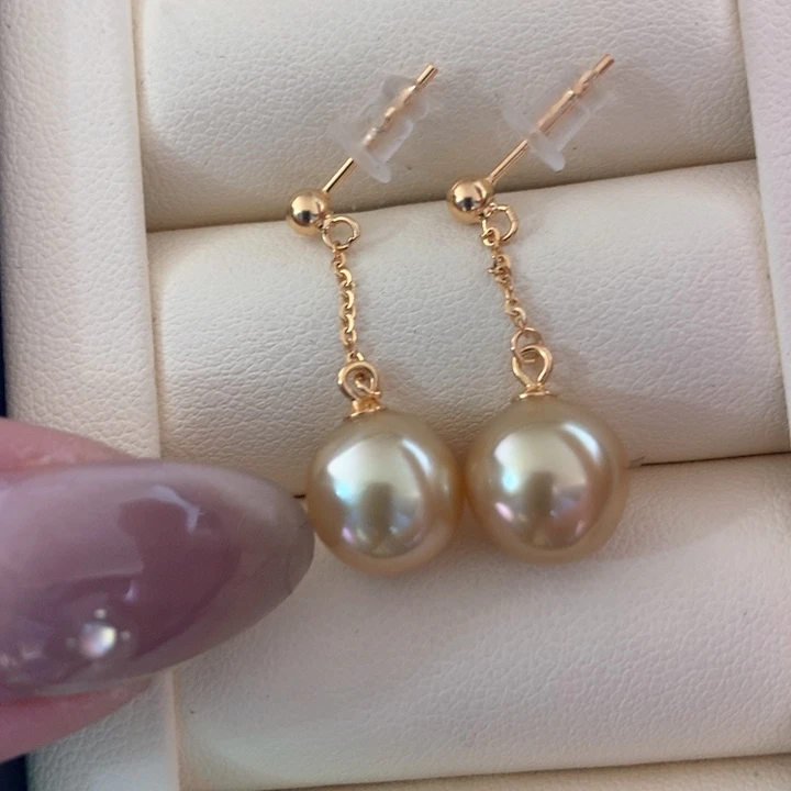 银S925镶嵌耳饰海水珍珠