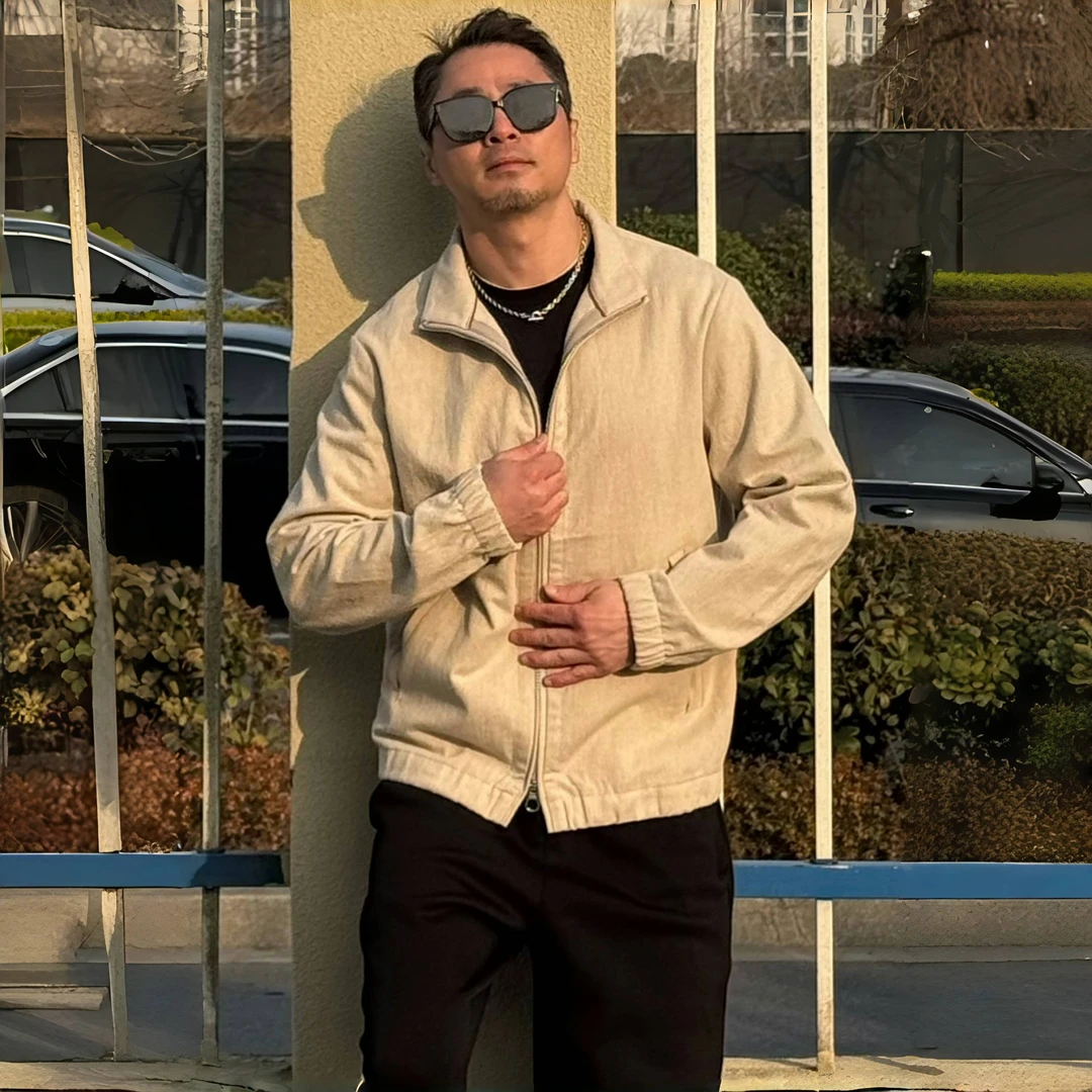 男款亚麻经典夹克