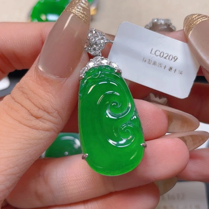 【闪购商品】翡翠银S925镶嵌颈饰翡翠