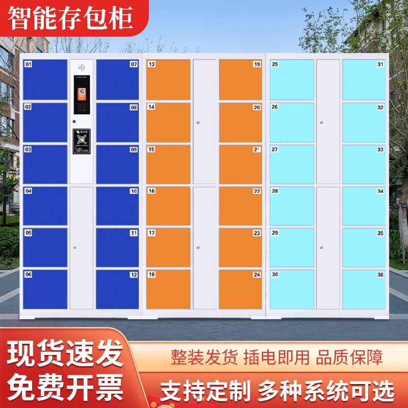 电子存包柜商场超市人脸指纹刷卡条码红外微信自助收费智能储物柜