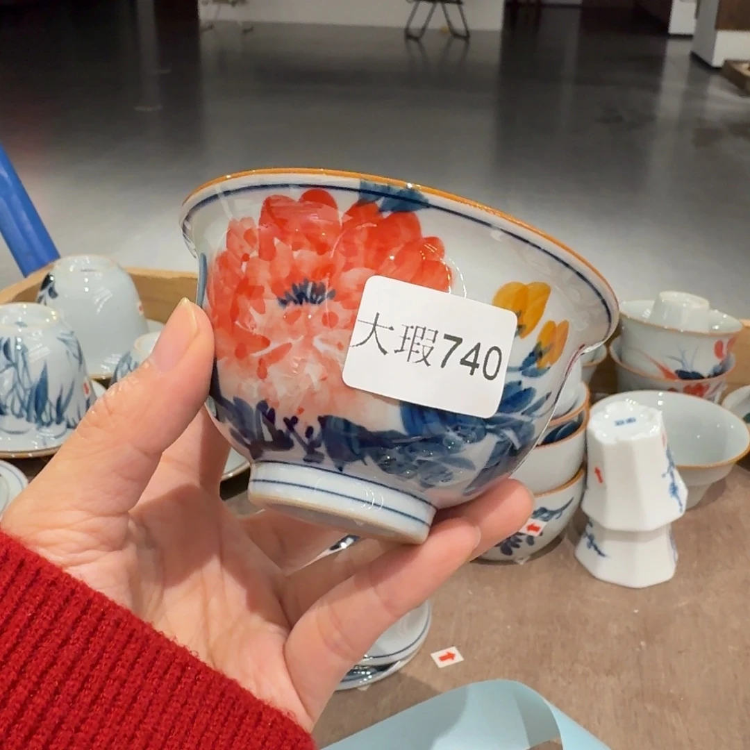釉下手绘茶具微瑕