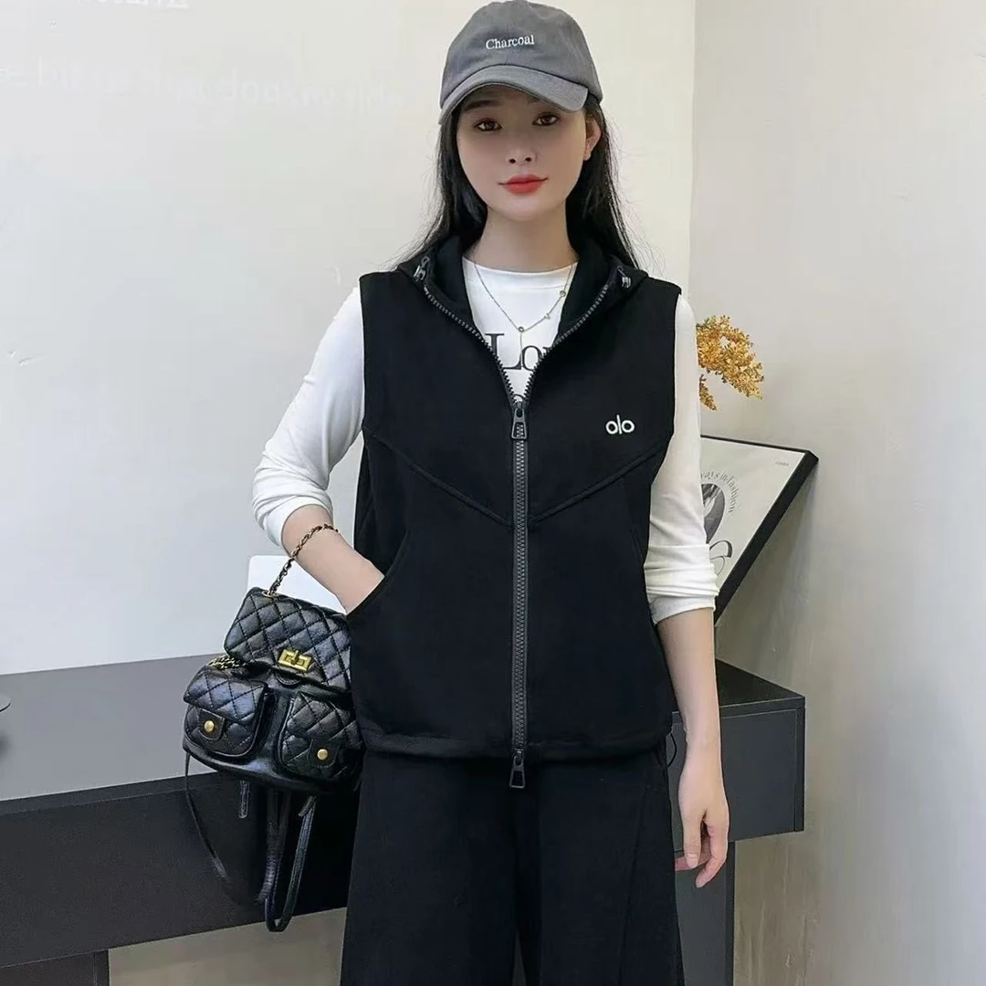 连帽时尚常规拉链洋气ol马夹女春秋宽松型简约风秋冬