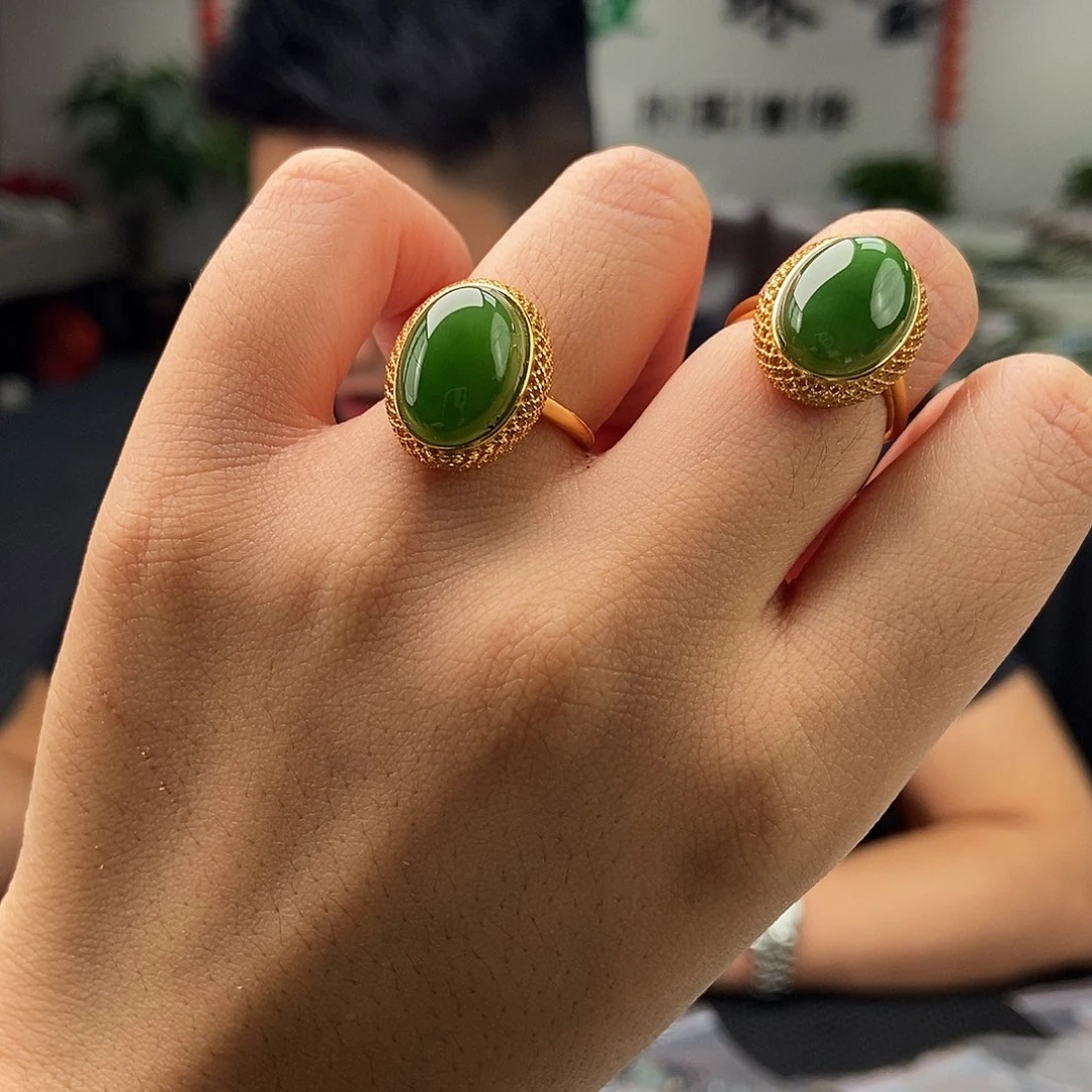 和田玉银S925镶嵌颈饰戒指颜色多样性发拍一发一