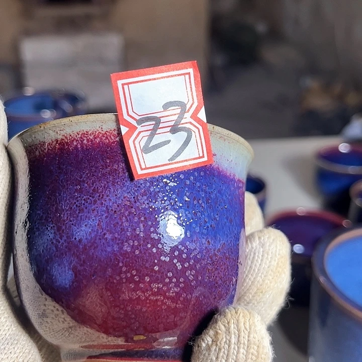 瓷片钧瓷手工艺品杯子