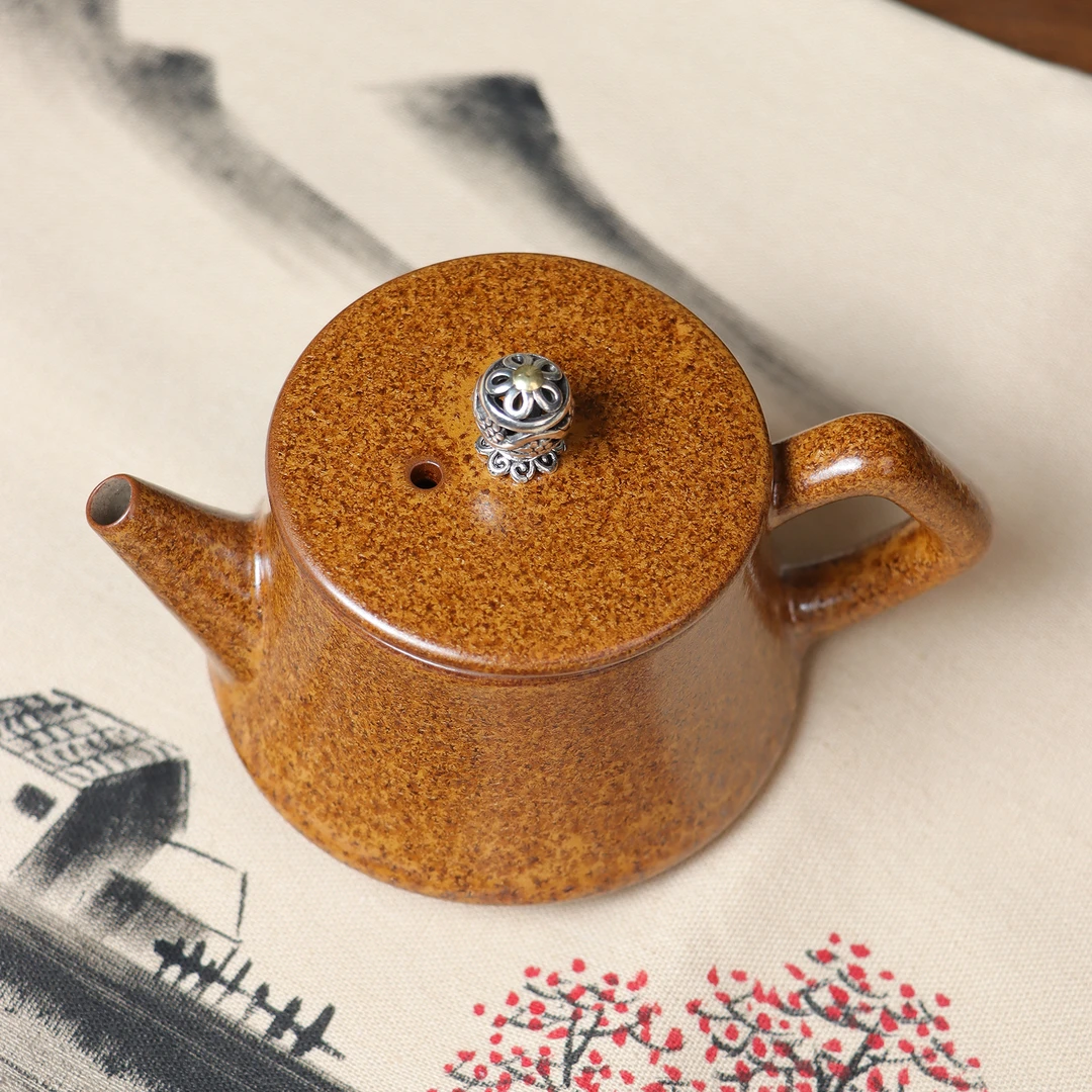 【悦窑】左釉开运壶.1466.创意高端茶壶复古金针釉茶桌茶具