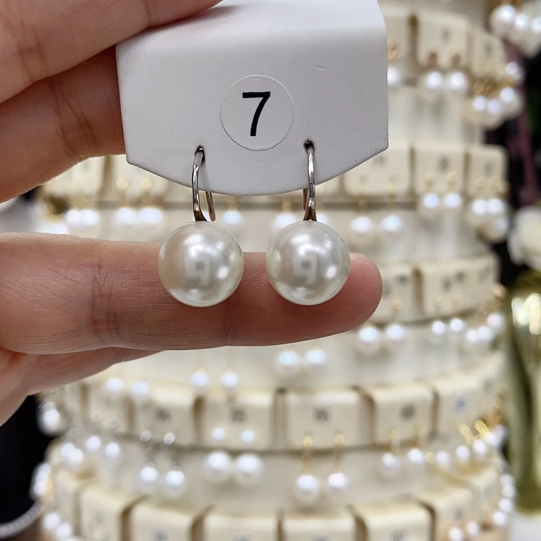 淡水珍珠耳饰银S925镶嵌