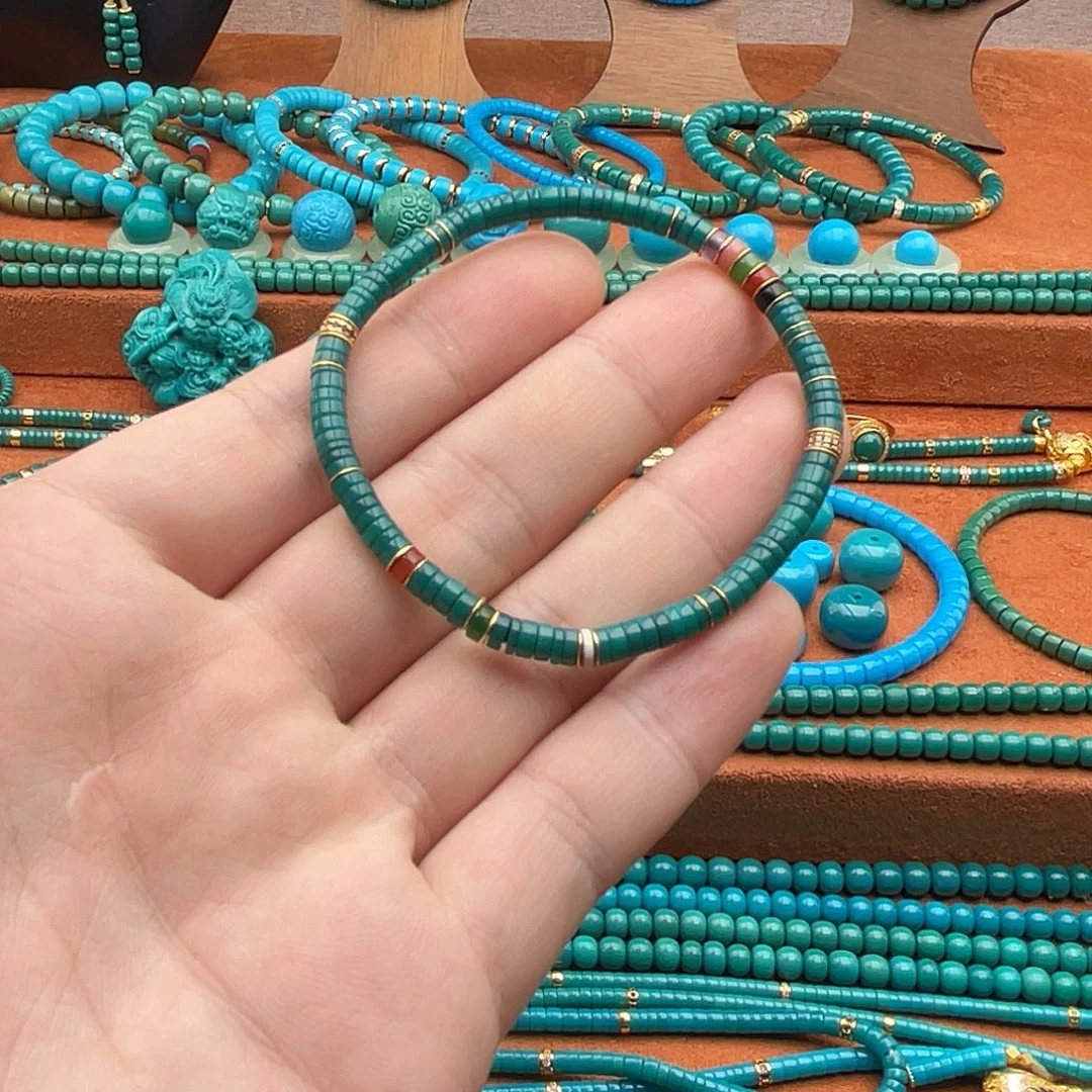 绿松石18K金镶嵌珠宝奇石