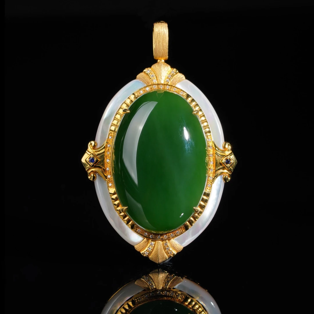 【鹿鸣】18k金蛋面吊坠 不含链 LM09