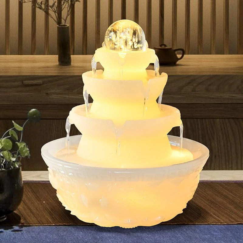八方来财风水轮水晶球转珠流水摆件循环水小喷泉轻奢高级开业礼品