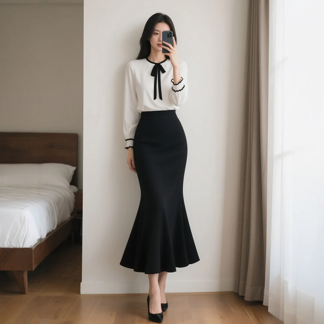 秋季新款女装时尚穿搭衬衫搭配半身裙子两件套装通勤长袖初秋气质