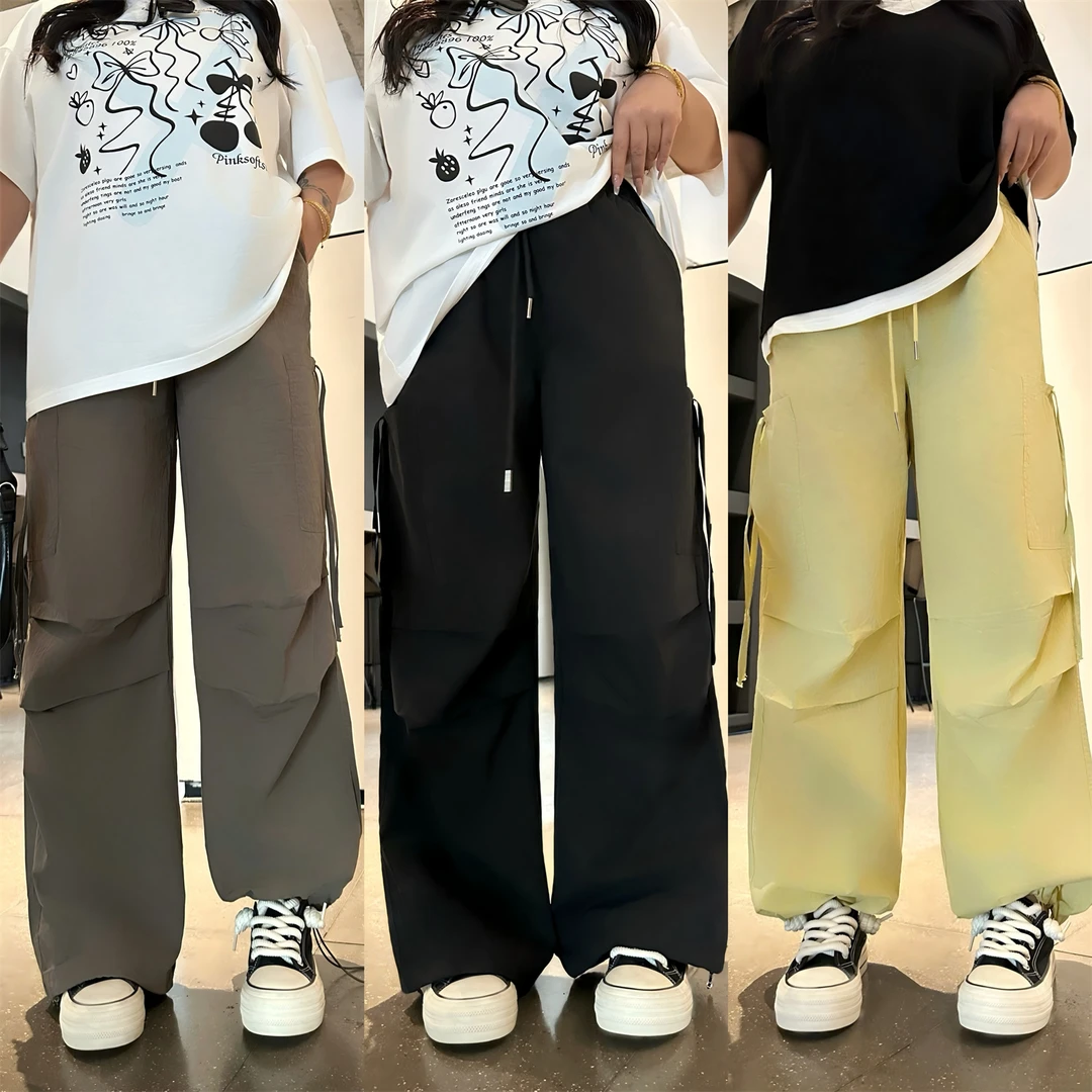 断码捡漏~慕尼黑夜 / 夏款美式捏褶抽绳工装裤14314花契大码200斤