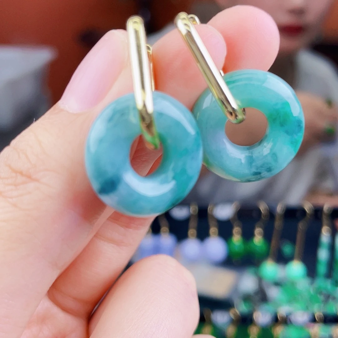 翡翠未镶嵌耳饰饰品