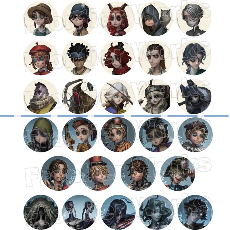 (蓝白底1/2/3弹 )第五人格原画蓝白底原皮吧唧徽章