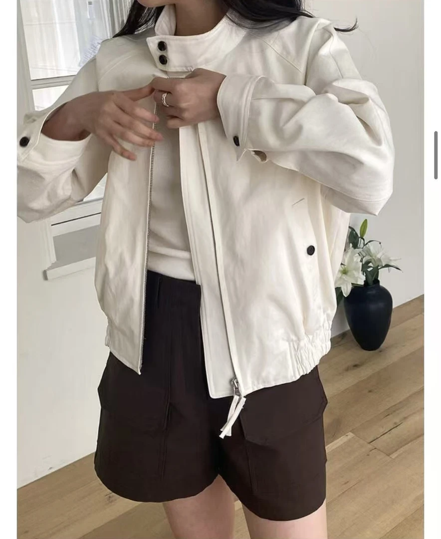 韩国东大门2025新款女装  904a 外套春秋短款休闲女士简约立领