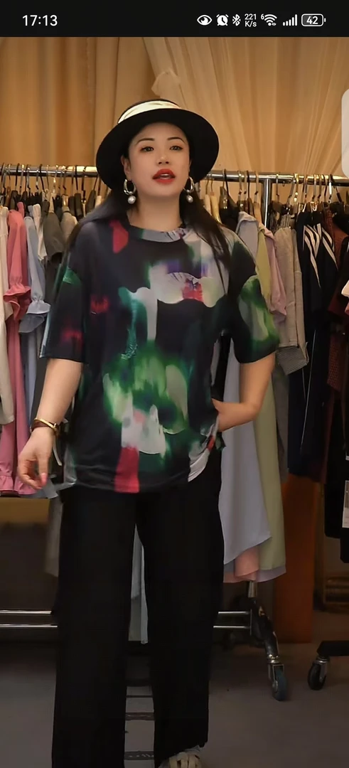 23069扎染晕染复古短袖