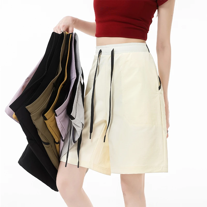 D110轻盈透气排汗夏季中裤薄款短裤宽松美式休闲潮流