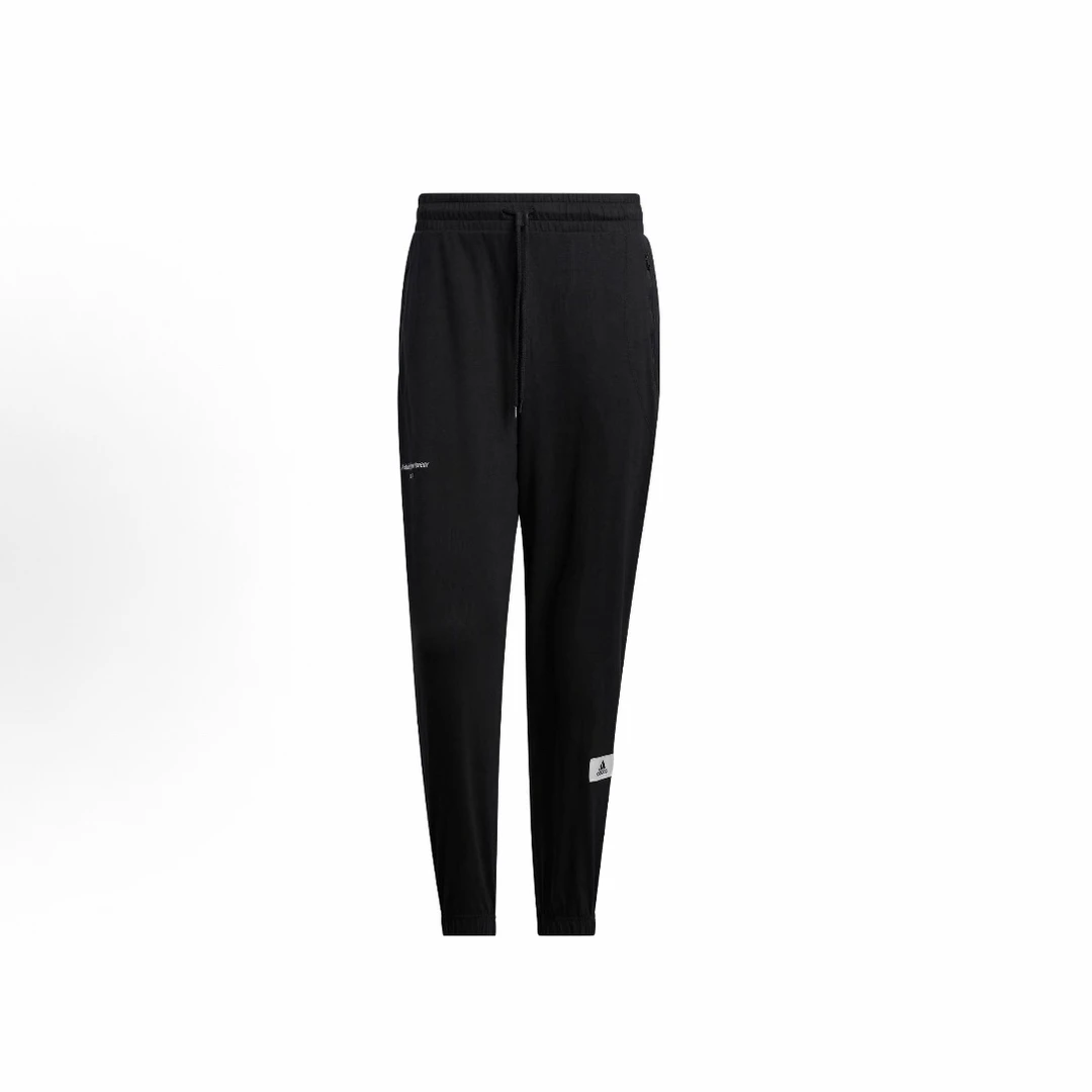adidas Lounge Sportswear纯色束脚针织运动裤 男款 黑色IN6512