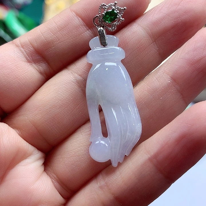 颈饰银S925镶嵌翡翠翡翠