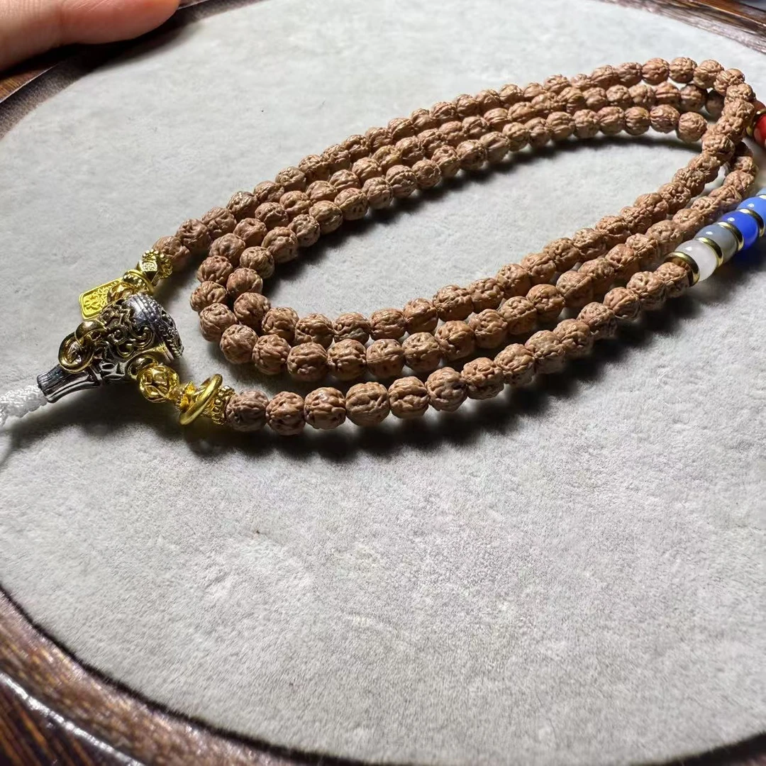 金刚菩提精挑原桩包子肉佛手108长串带配饰+礼盒