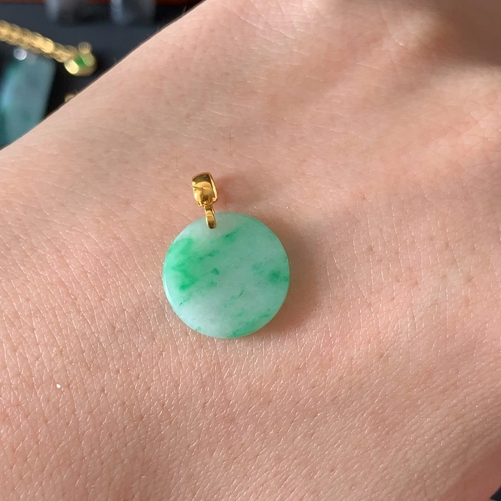 福***猪翡翠18K金镶嵌吊坠(不含链)