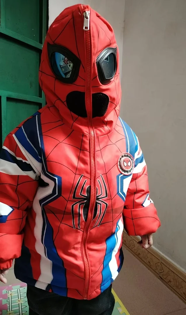 00761大红蜘蛛侠棉风衣冬季男童中童(gyd)