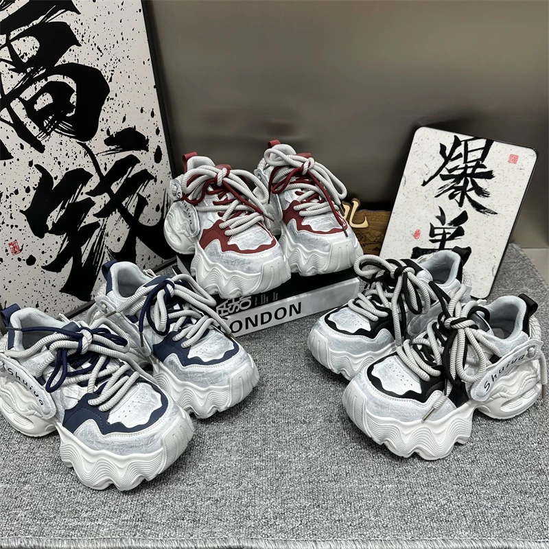 女士女鞋网红时尚百搭夏季透气春季厚底ins韩版系带新款潮流潮鞋