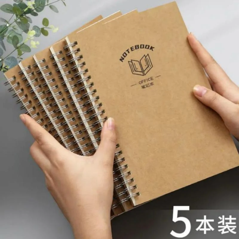 1-1 A5牛皮纸线圈本5本装 50张 横线