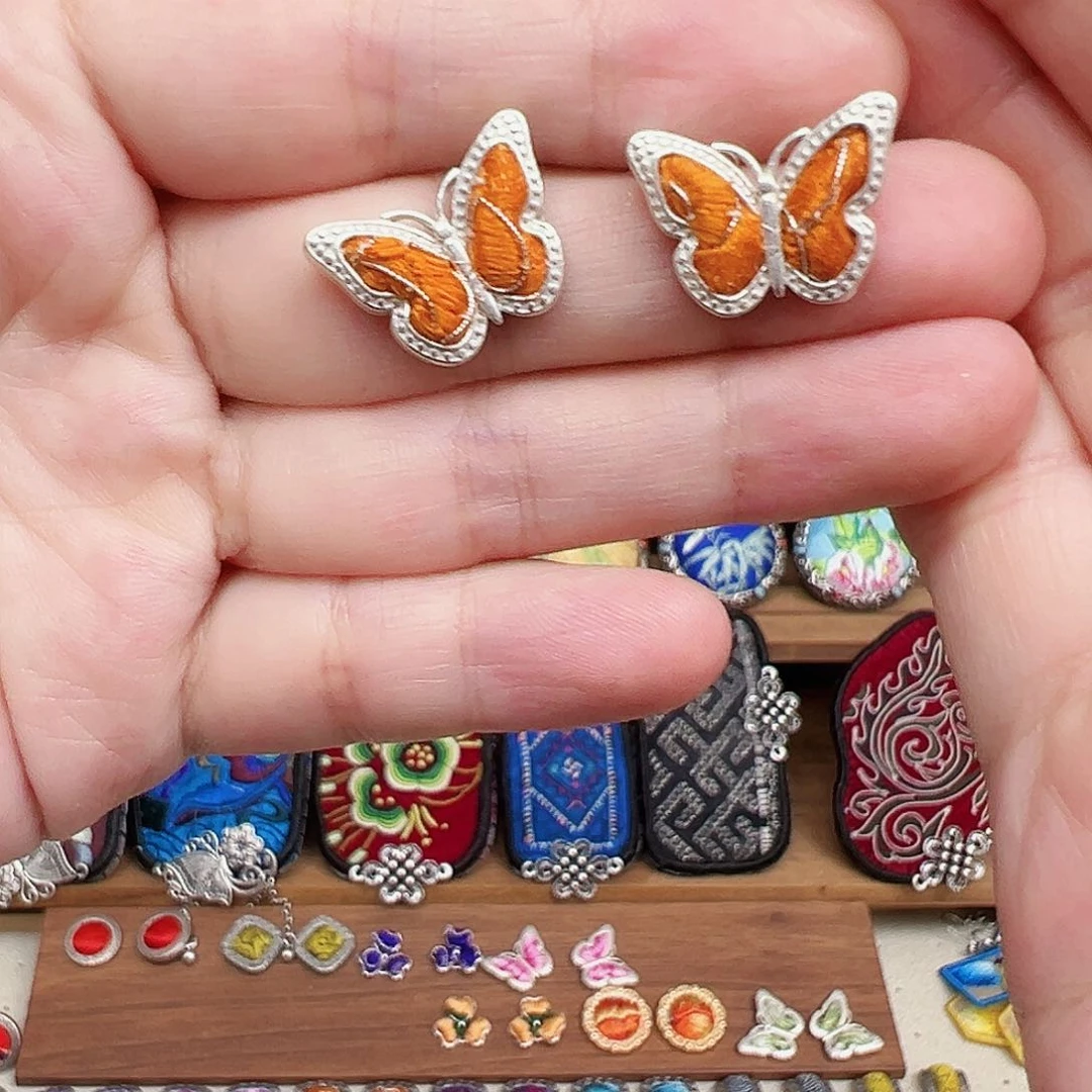 黄铜925银布艺手工刺绣