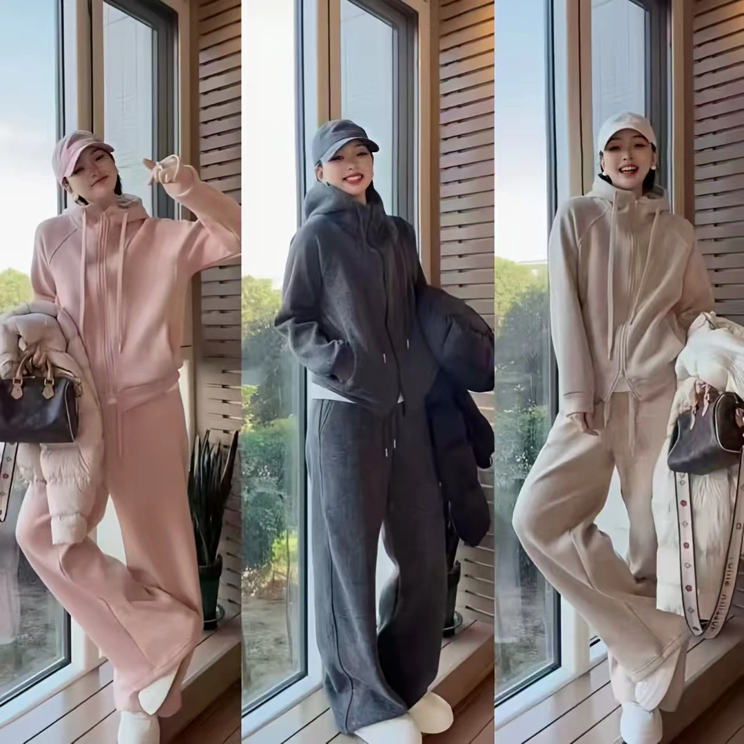 在仓货【门店新款满天星】12月上新500克精梳工艺糯米绒连帽套装