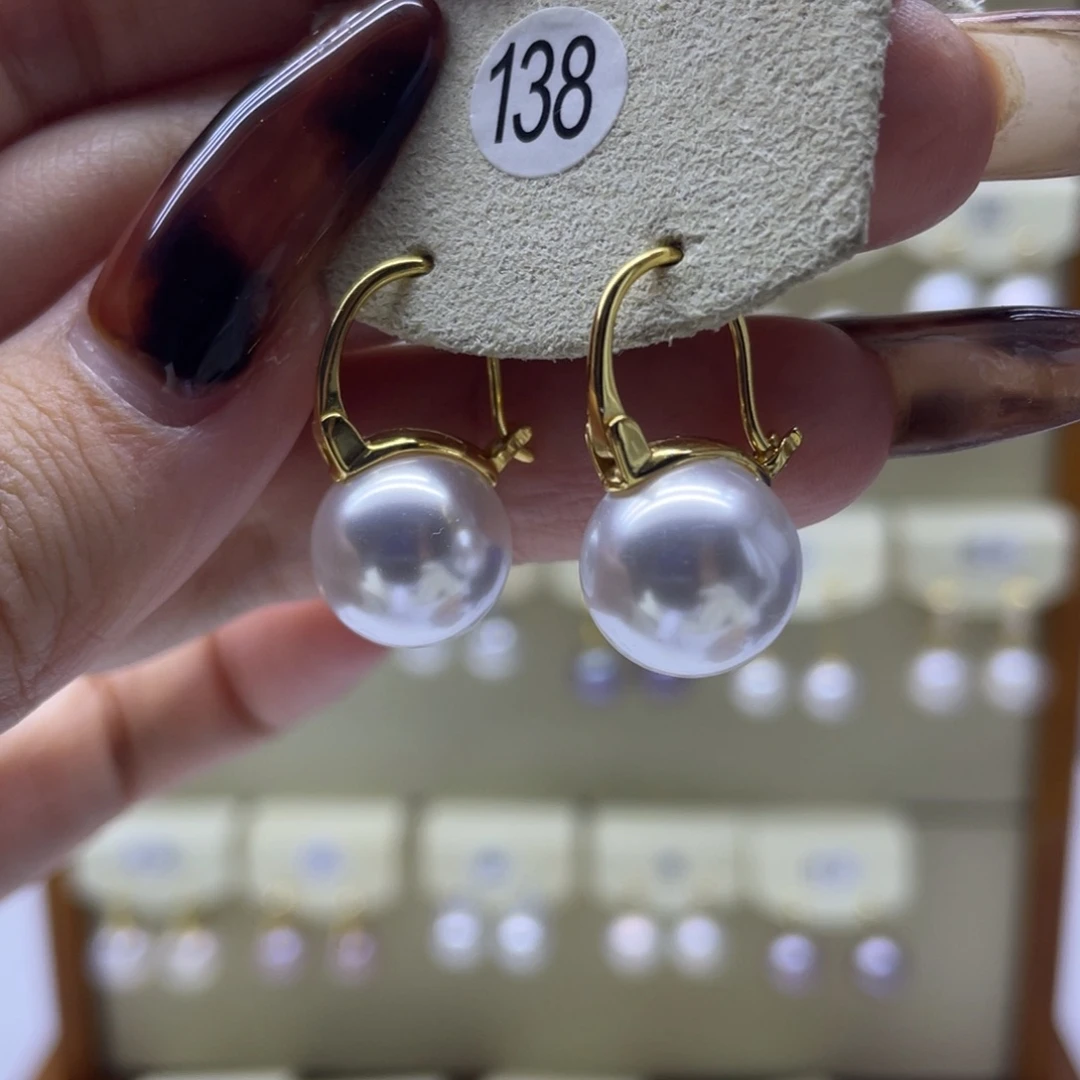 淡水珍珠耳饰银S925镶嵌