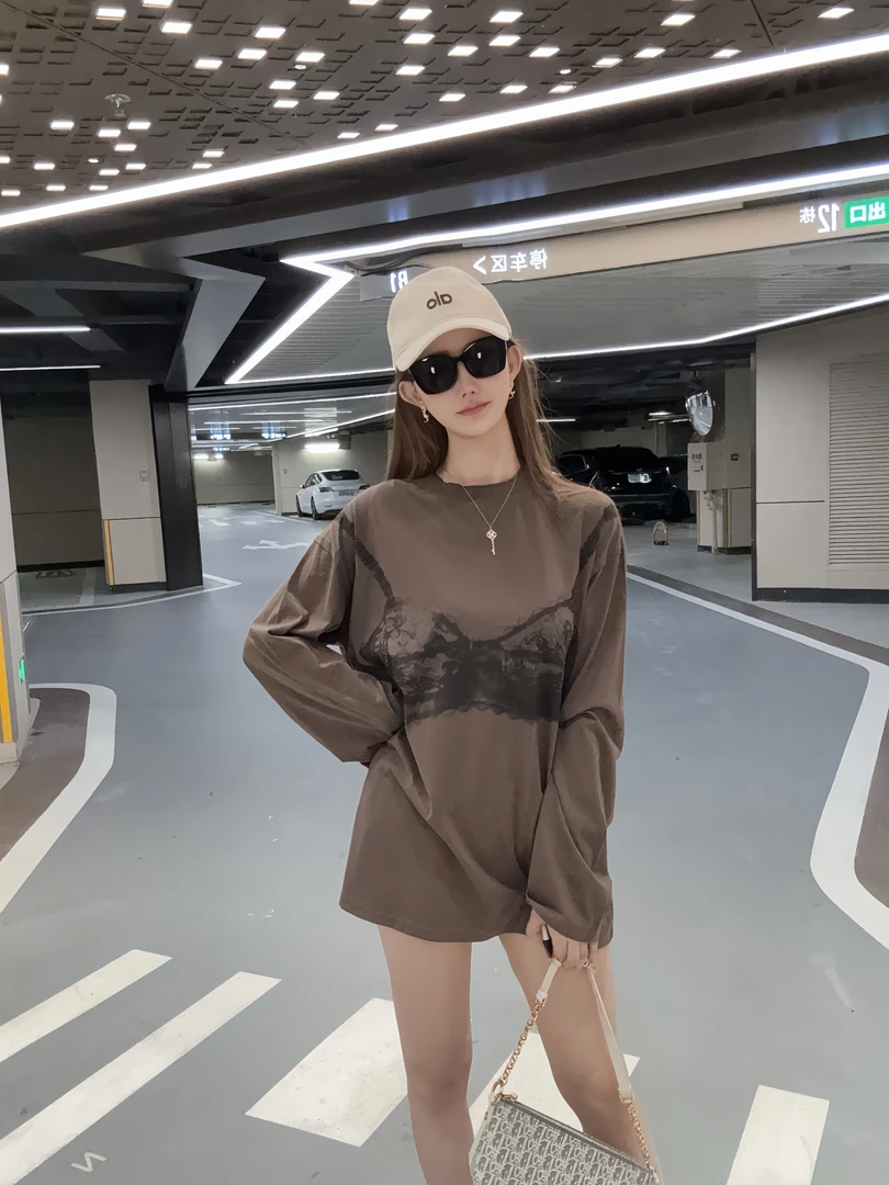 【夏季韩风】韩版时尚百搭宽松个性拼接比基尼印花长袖女
