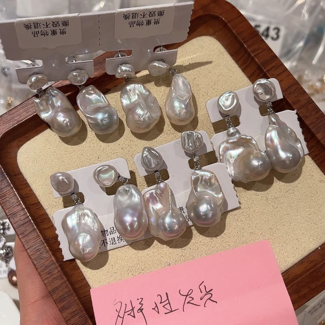 合金淡水珍珠耳饰