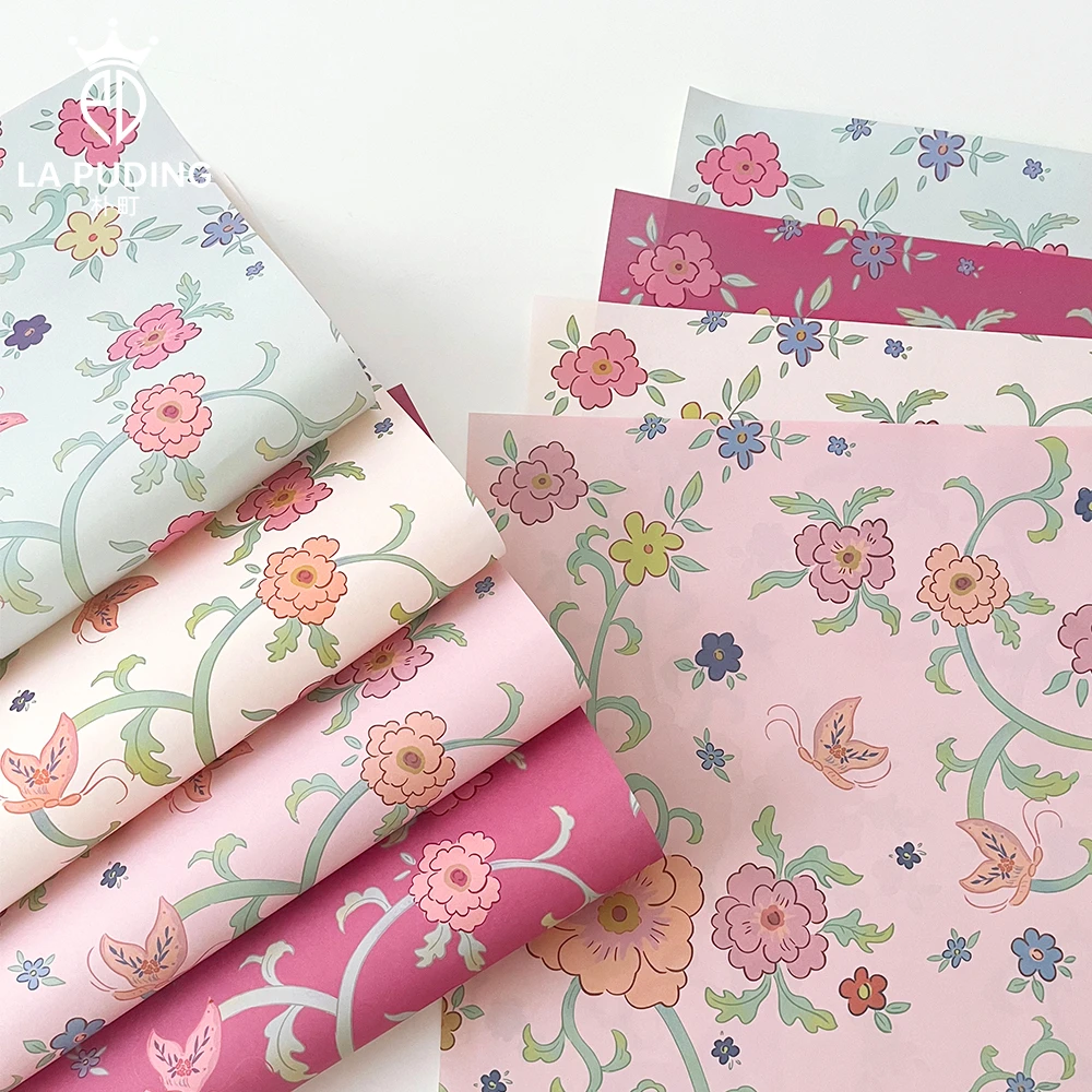 LA朴町 母亲节新品花间雅集包装纸鲜花花束包花纸材料手工diy资材