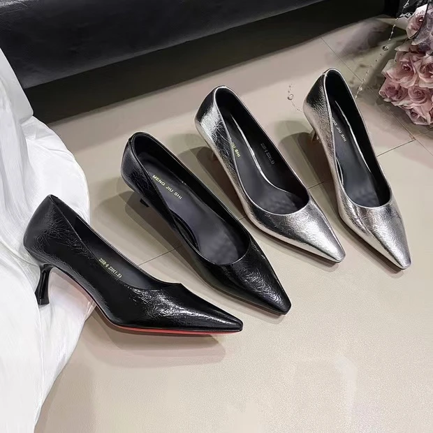 2358-6尖头细高跟浅口简约百搭单鞋