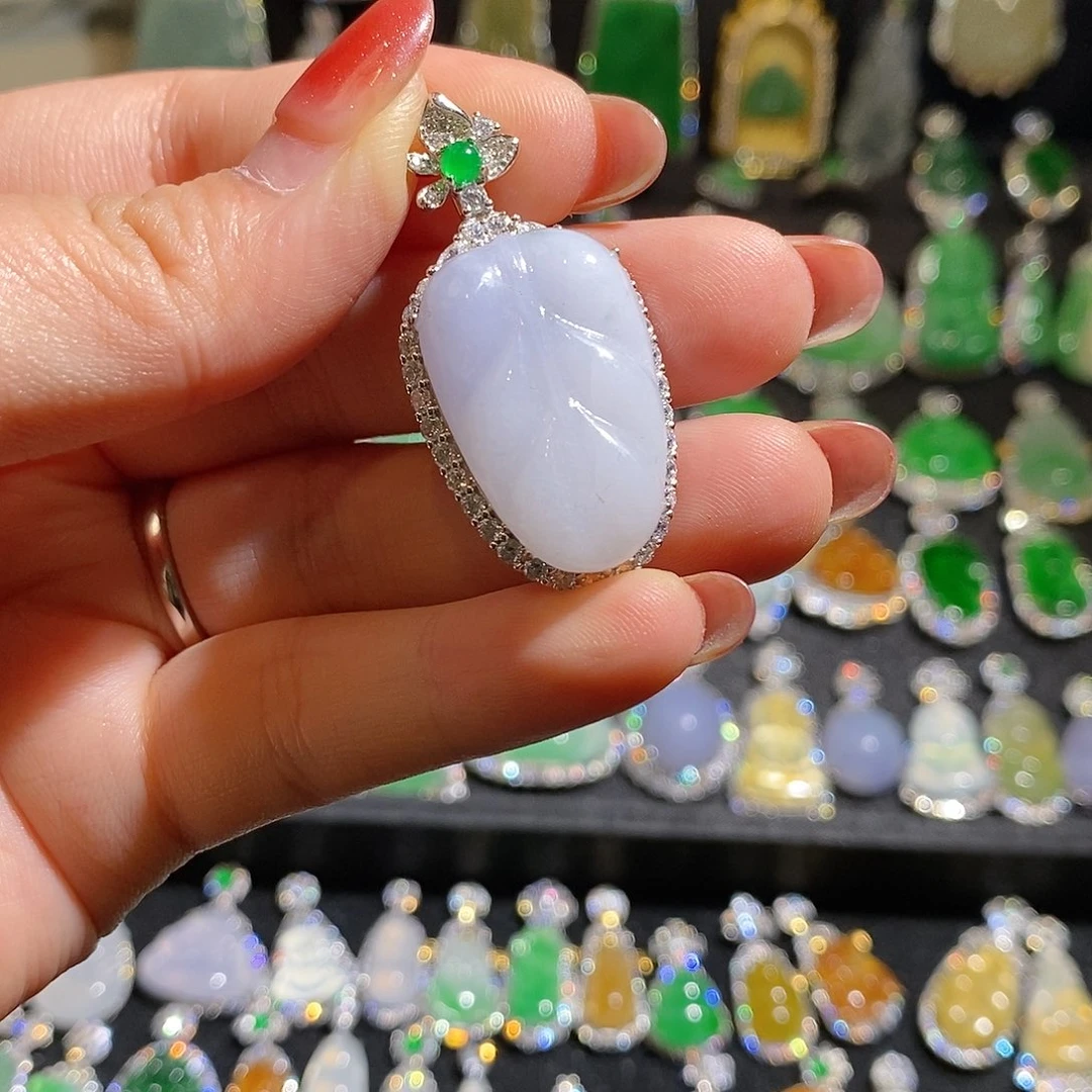 颈饰银S925镶嵌翡翠天然翡翠