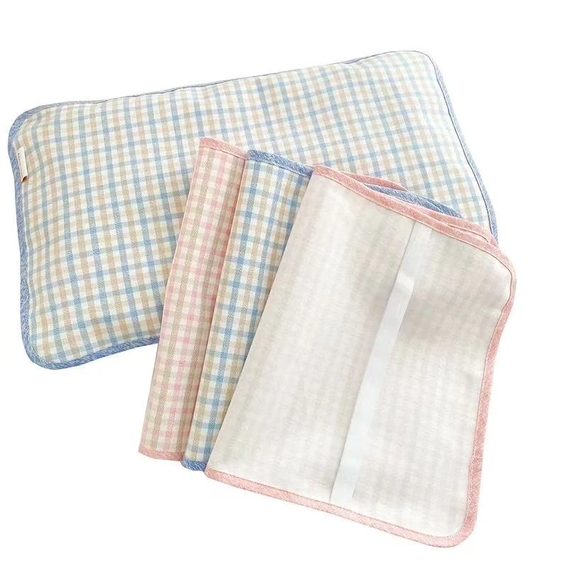 苎麻枕巾夏季婴儿竹纤维冰丝枕头巾宝宝幼儿园成人枕巾一对装