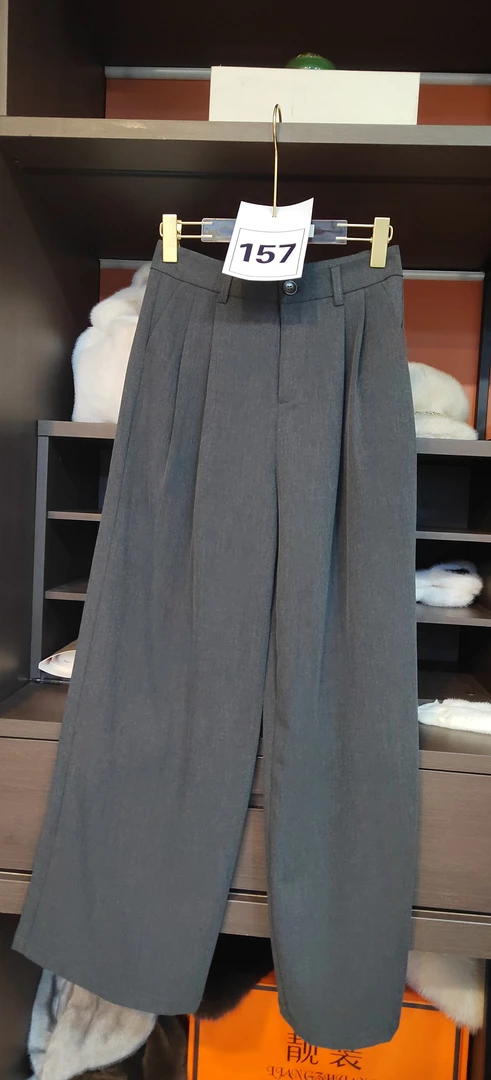 157休闲风春秋格子外穿喇叭裤春夏微喇裤弹力休闲裤长裤高腰