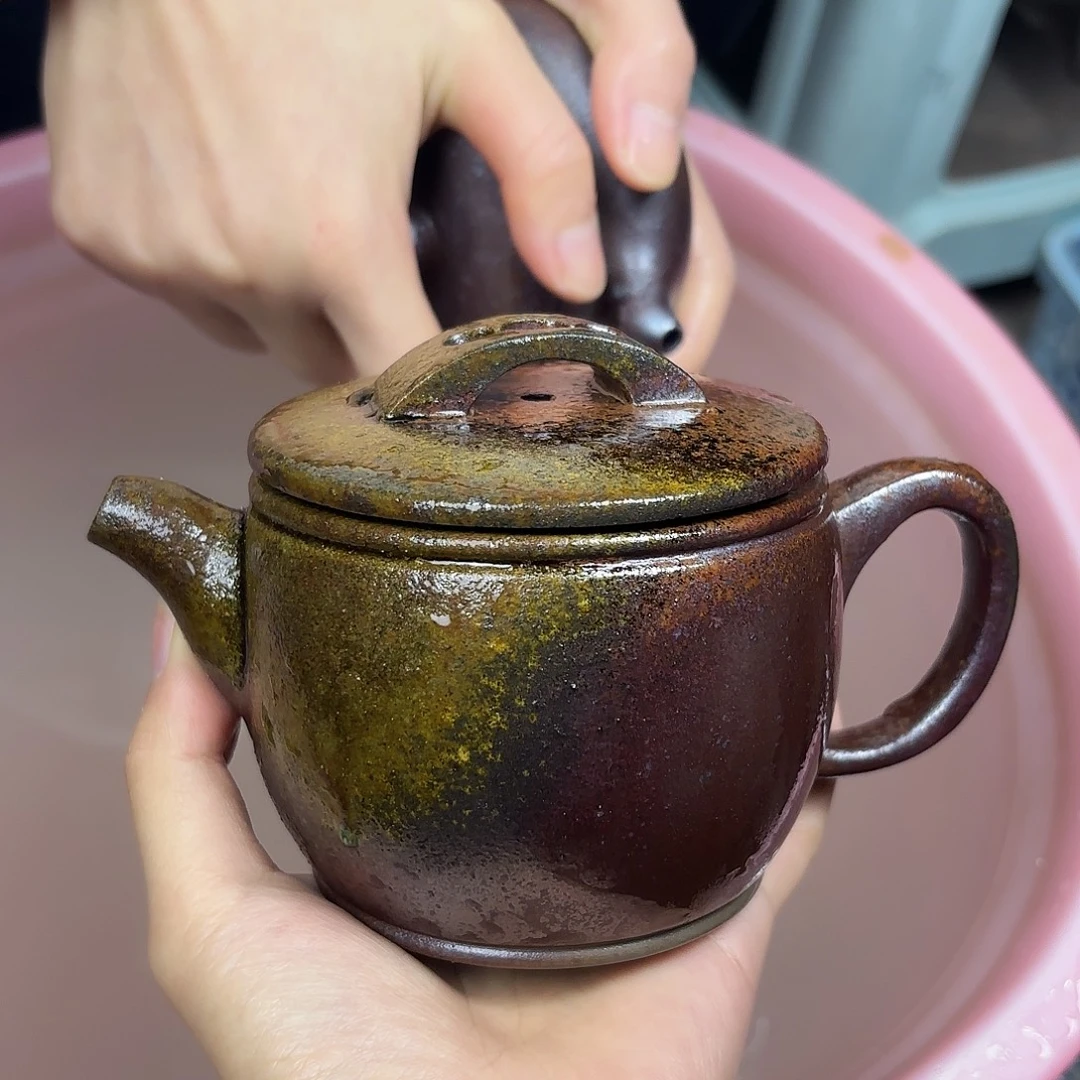 茶壶紫砂柴烧紫砂天青汉瓦