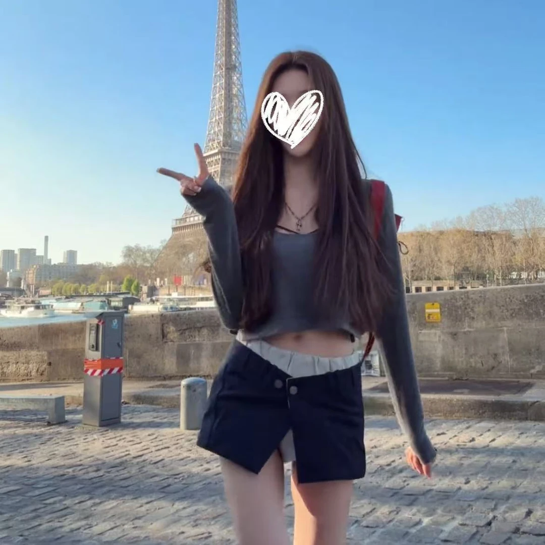 纯欲辣妹气质修身百搭上衣2025夏季新款不规则设计感裙裤气质套装