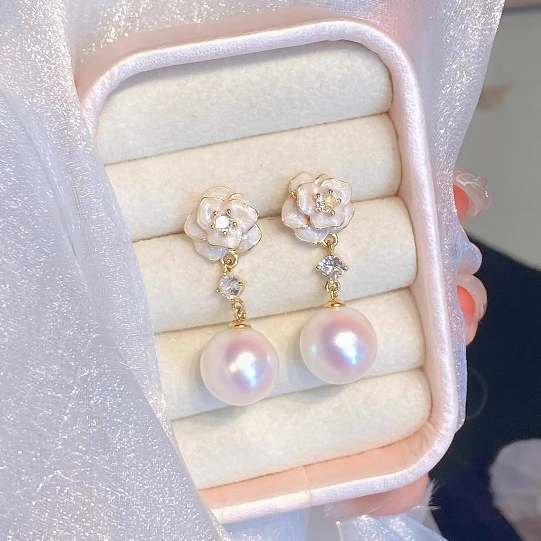 温柔小香风花朵流苏无耳洞蚊香盘耳夹法式耳环女