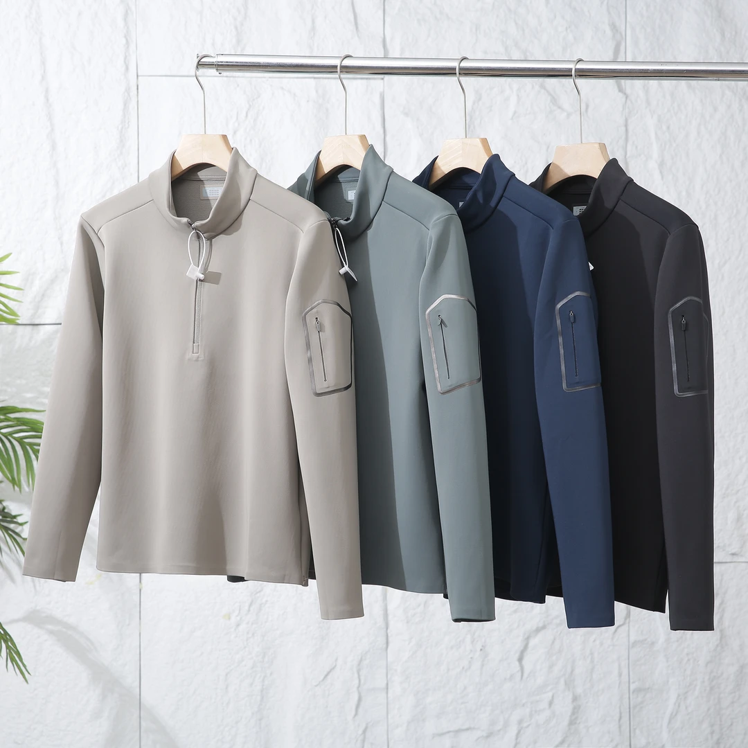 【时尚衣BL-2138】简约休闲半拉链宽松T恤百搭春季保暖春秋上衣