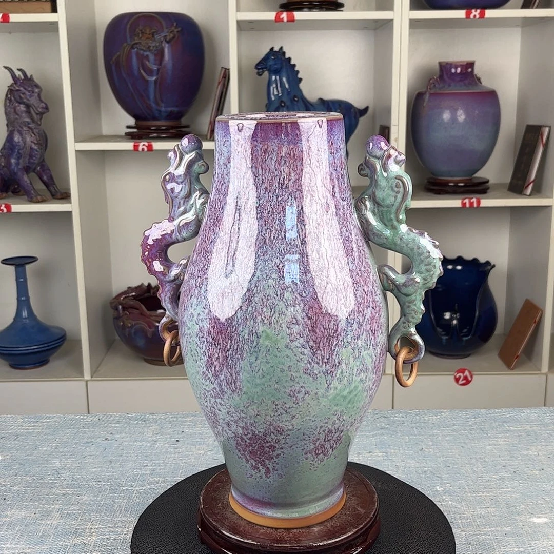 瓷片双龙瓶大师作品